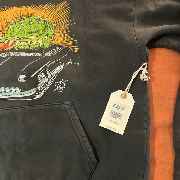 NWT Re/Done Men’s “Warthead” Sun Faded Black Hoody, Size Small - Picture 7 of 7